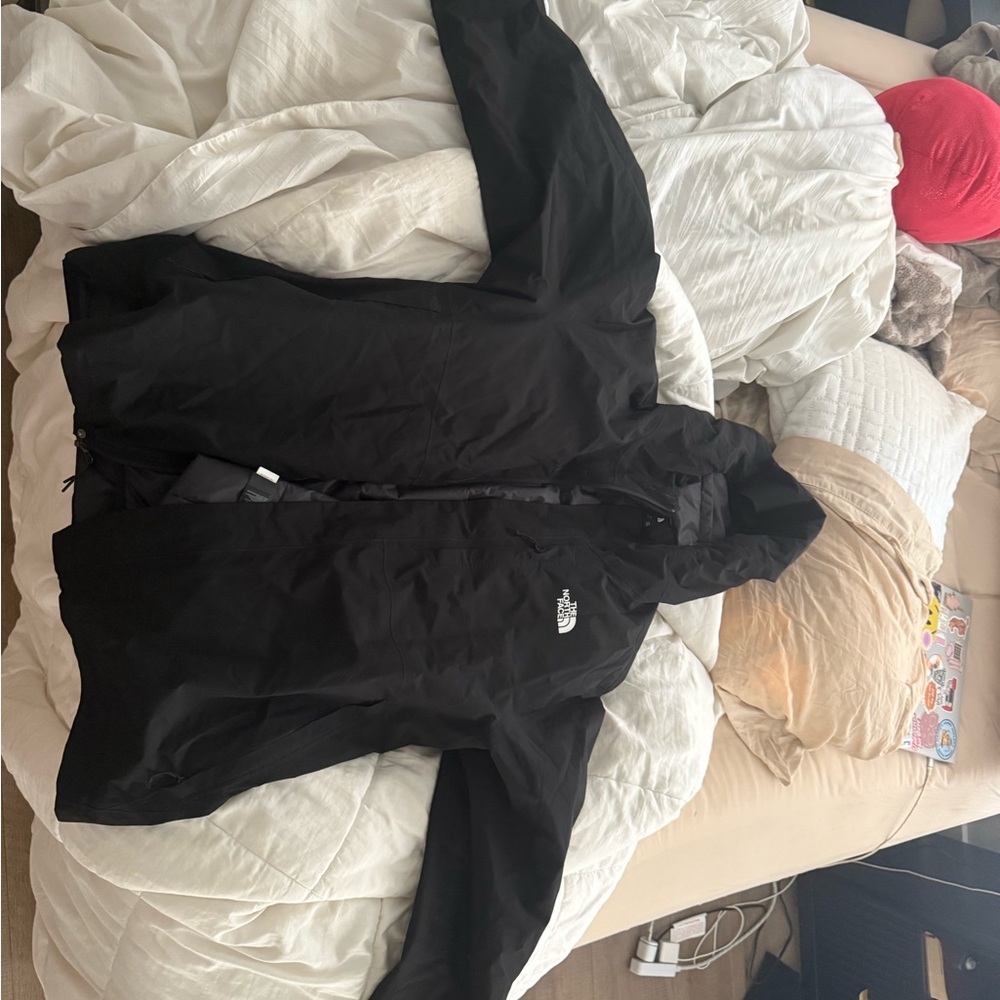 The North Face Black Hooded Rain Shell Jacket